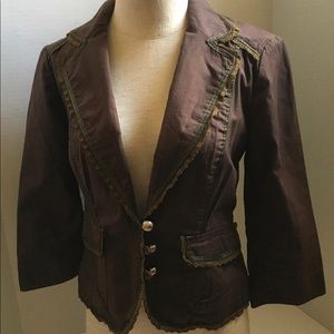 Twenty one brown jacket with cropped sleeves.